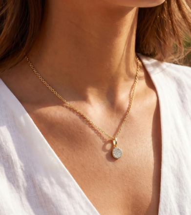 Tiny Round pendant Necklace