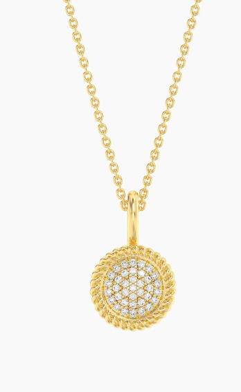 Gold Circle Rope pendant necklace