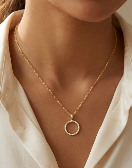 Open O Pendant necklace SM
