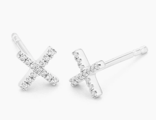 Silver X Earrings