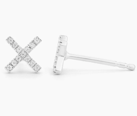 Silver X Earrings