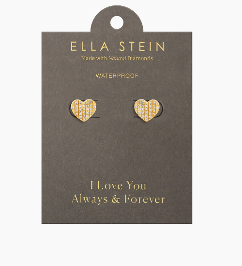 Flat Heart Stud Earrings