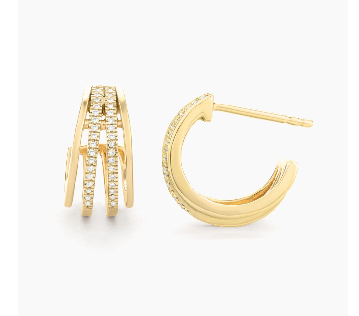 4 Bar Wrap around Huggie Earring