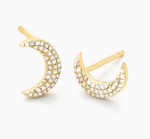 Gold Mini Moons stud Earrings