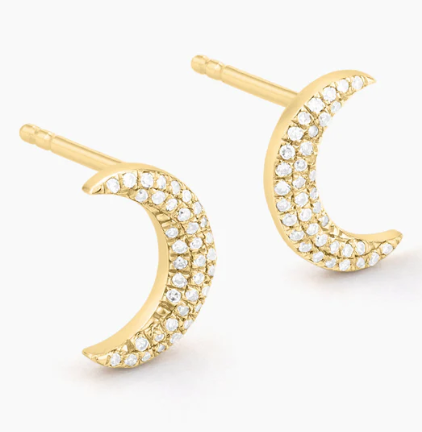 Gold Mini Moons stud Earrings