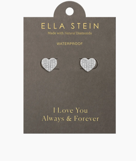 Flat Heart Stud Earrings