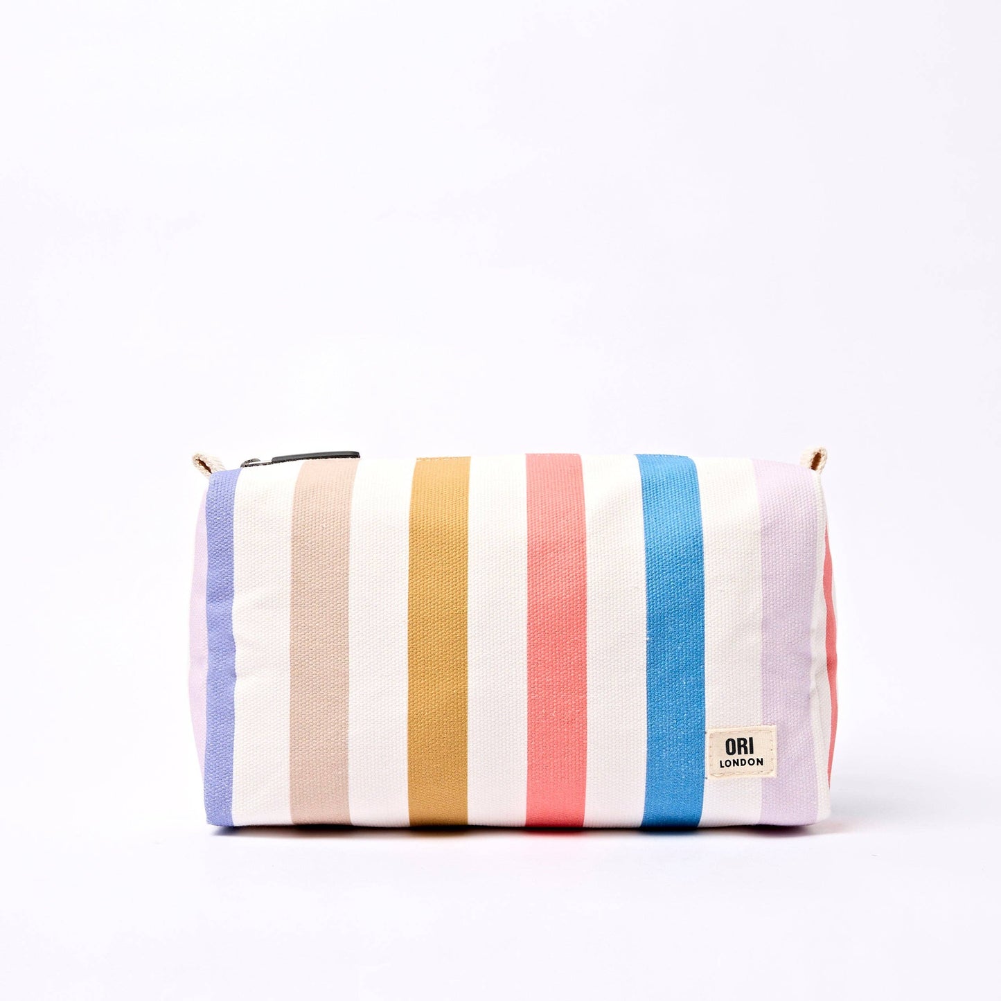Mayfair Wash Bag in Pastel Multi Stripe Cotton Canvas
