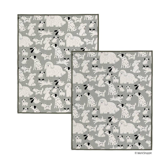 Gray & Black Dogs Microfiber Drying Towel