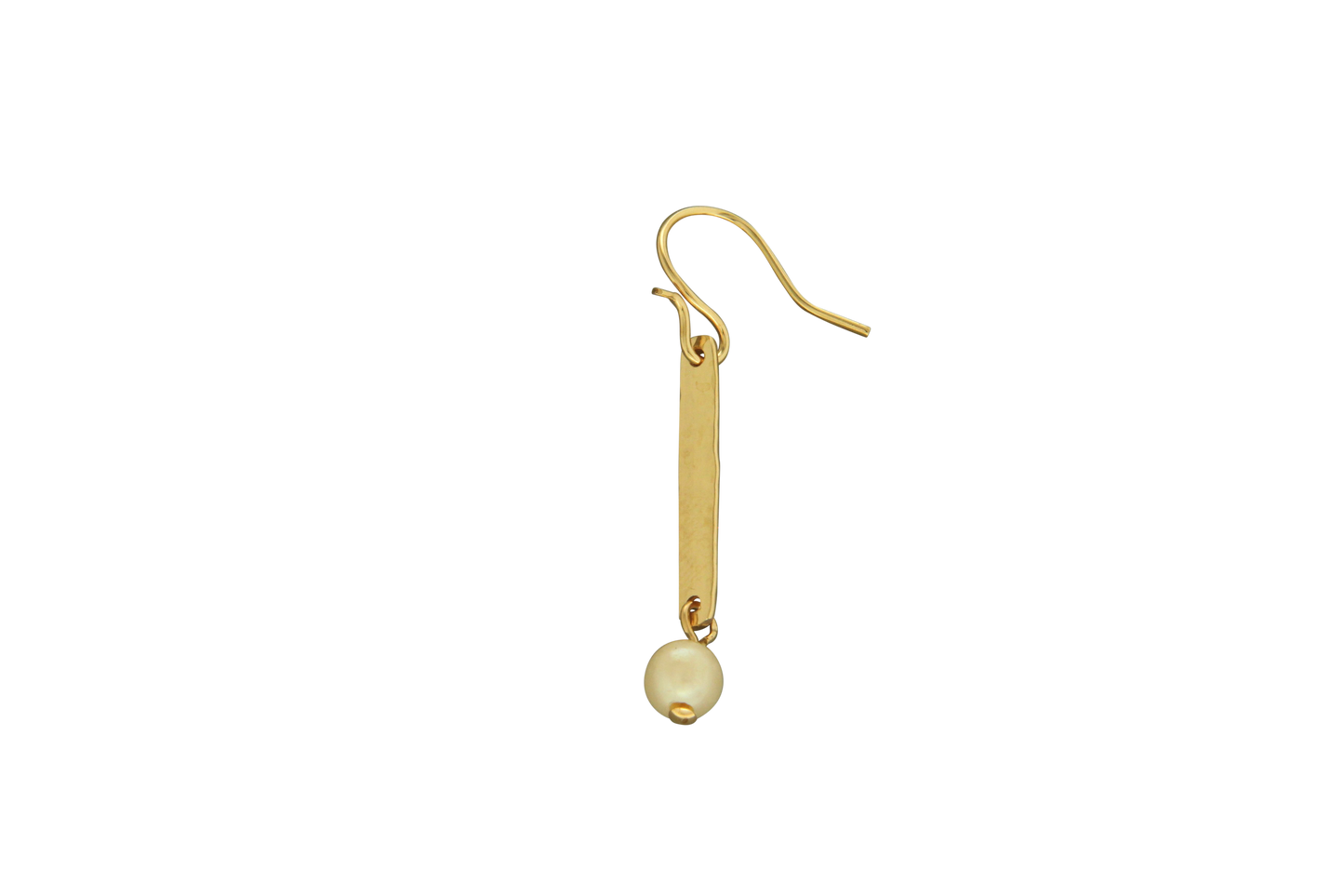 Hammered Line with Pearl Earring