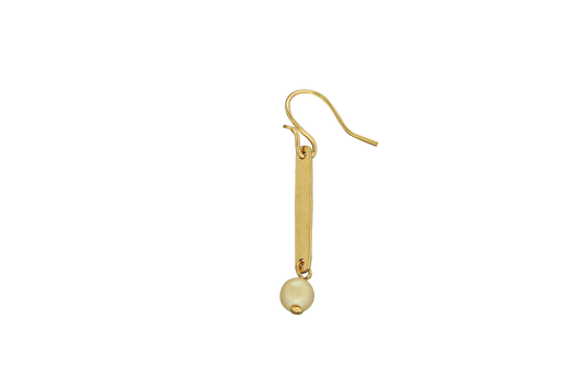 Hammered Line with Pearl Earring