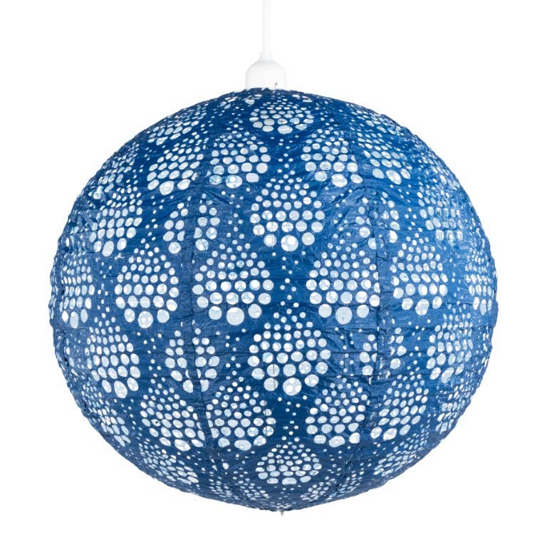 Stella Nova Outdoor Pendent Light - Dewdrop 18" Blue