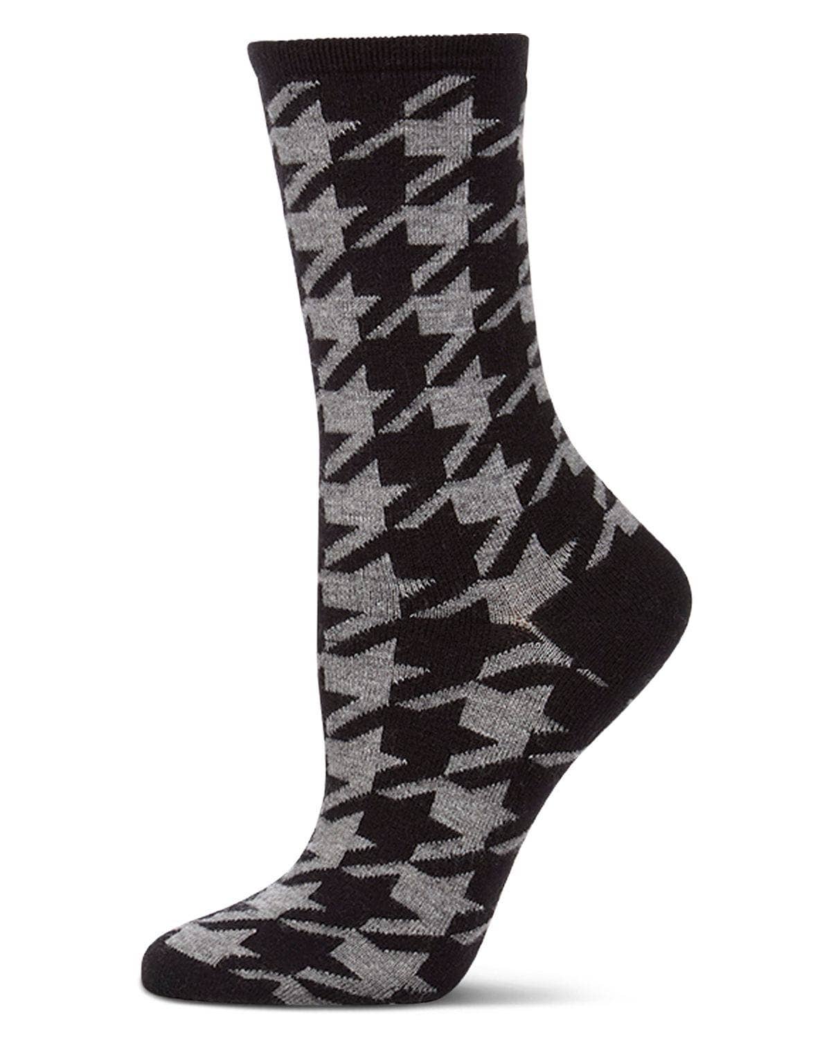 Houndstooth Cashmere Crew
