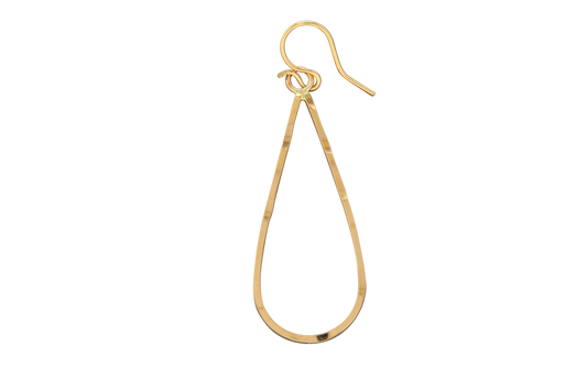Fancy Hammered Teardrop Square Wire Earring