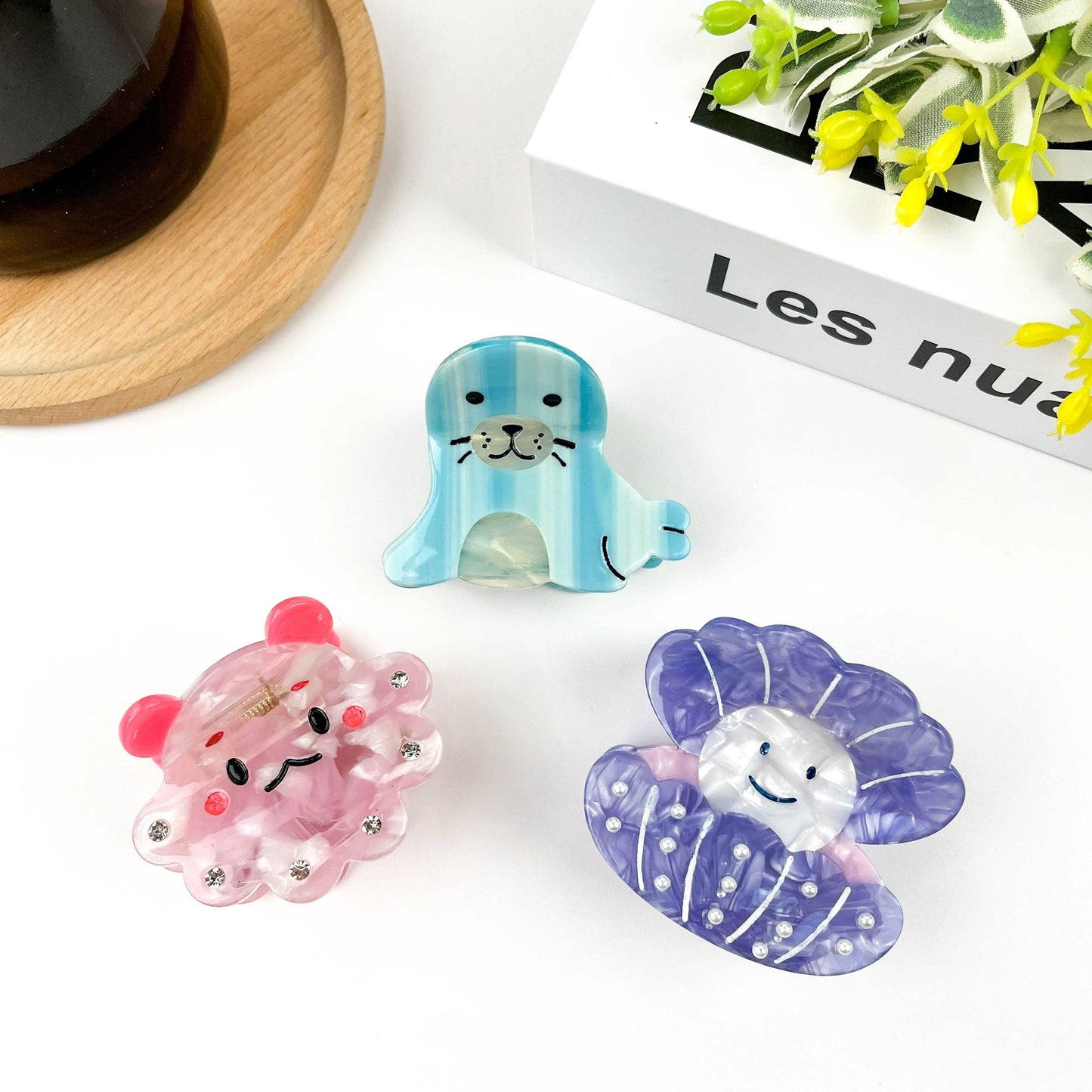 Medium Ocean Animal Hair Clip, Seal Claw Clip