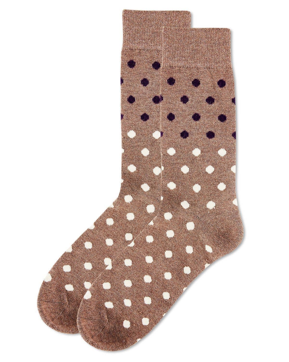 MeMoi Two Tone Polka Dot Cashmere Men's Crew Socks