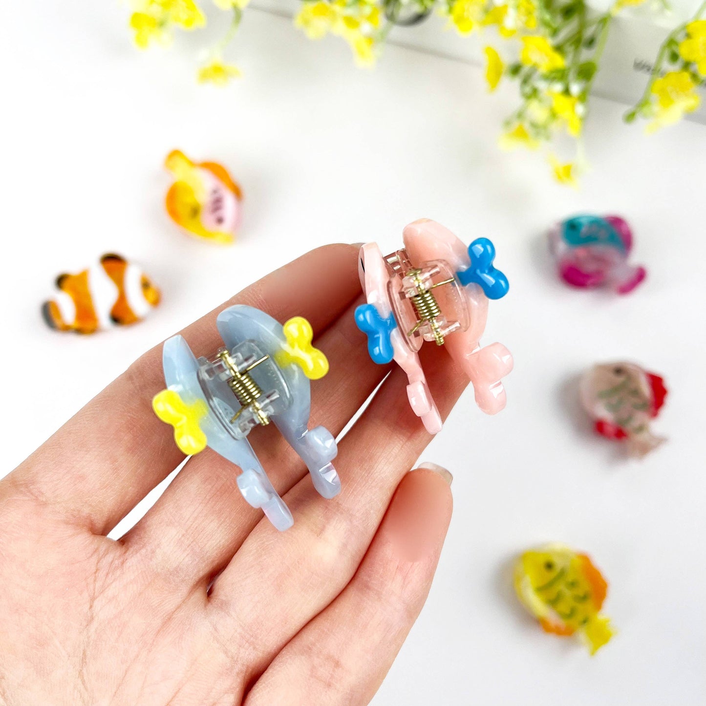 Ocean Fish/Whale Mini Claw Hair Clip
