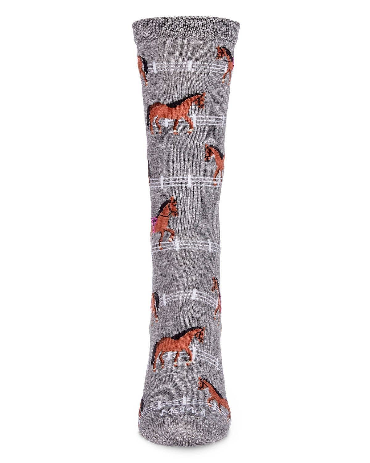 MeMoi Show Pony Bamboo Blend Crew Socks