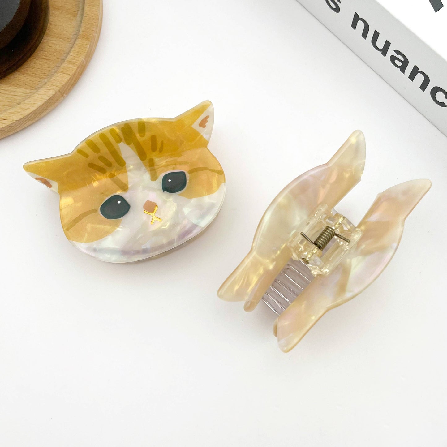 Cat Head Acetate Claw Clip Hair Clip