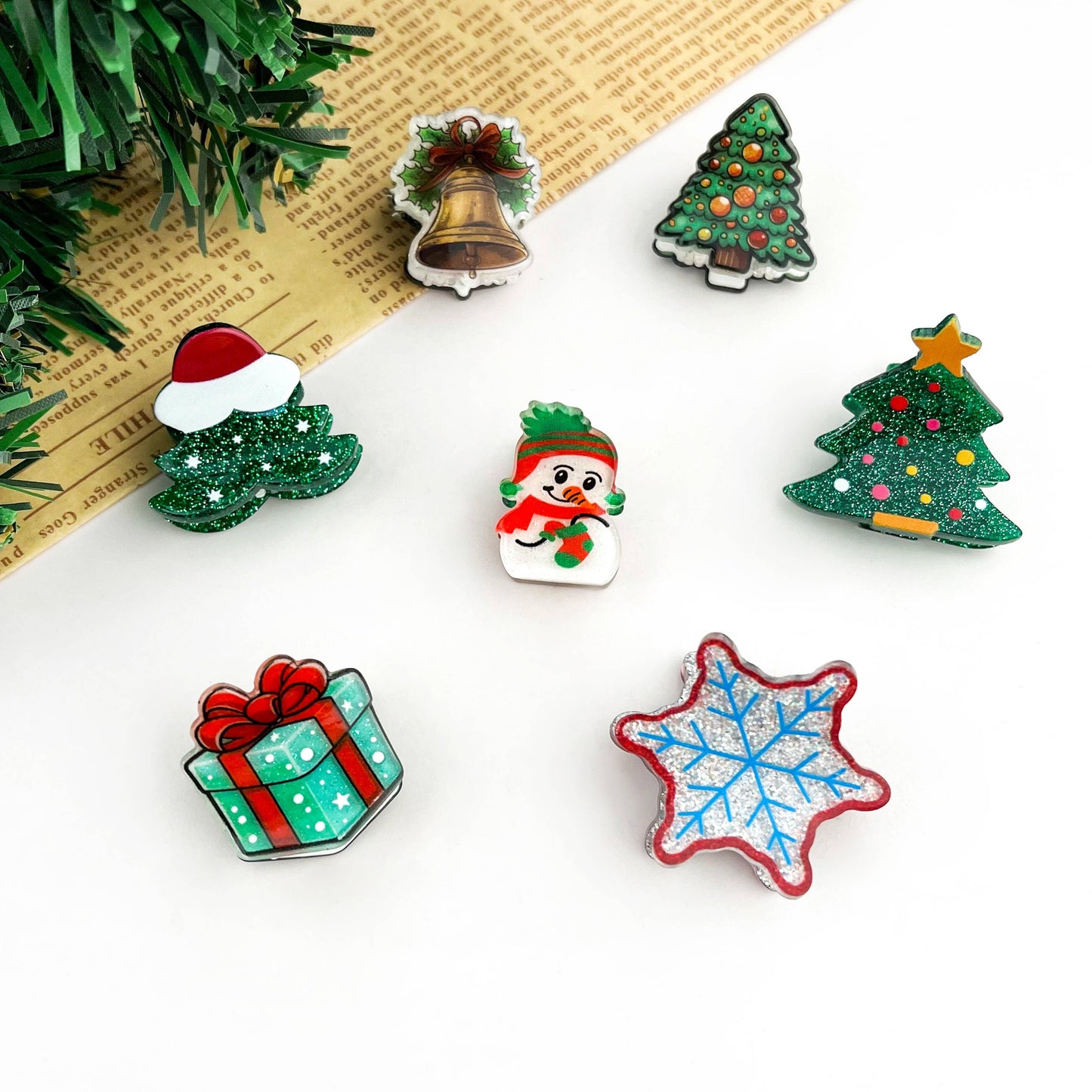 Christmas Glitter Mini Hair Claw Clip