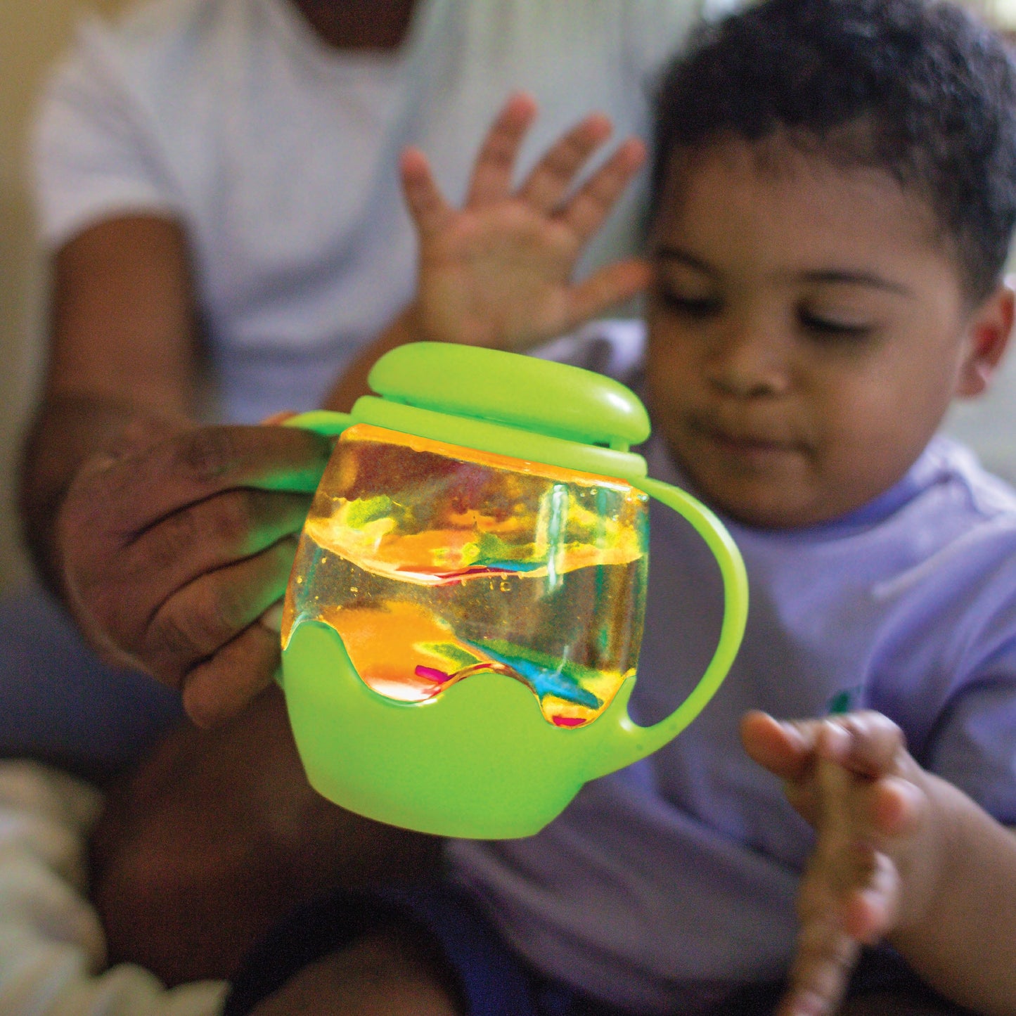 Glo Pals Mini Sensory Jar and Silicone Fun Filler Bundle - Green