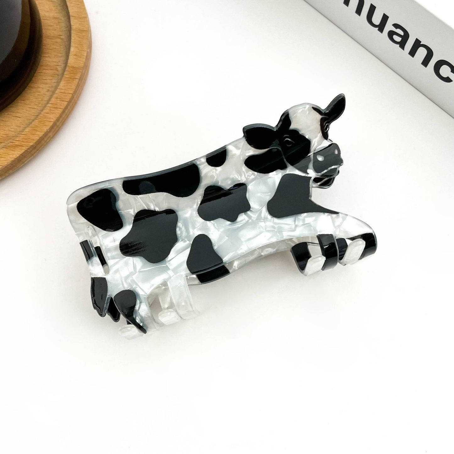 Cow Print Hair Claw Clip