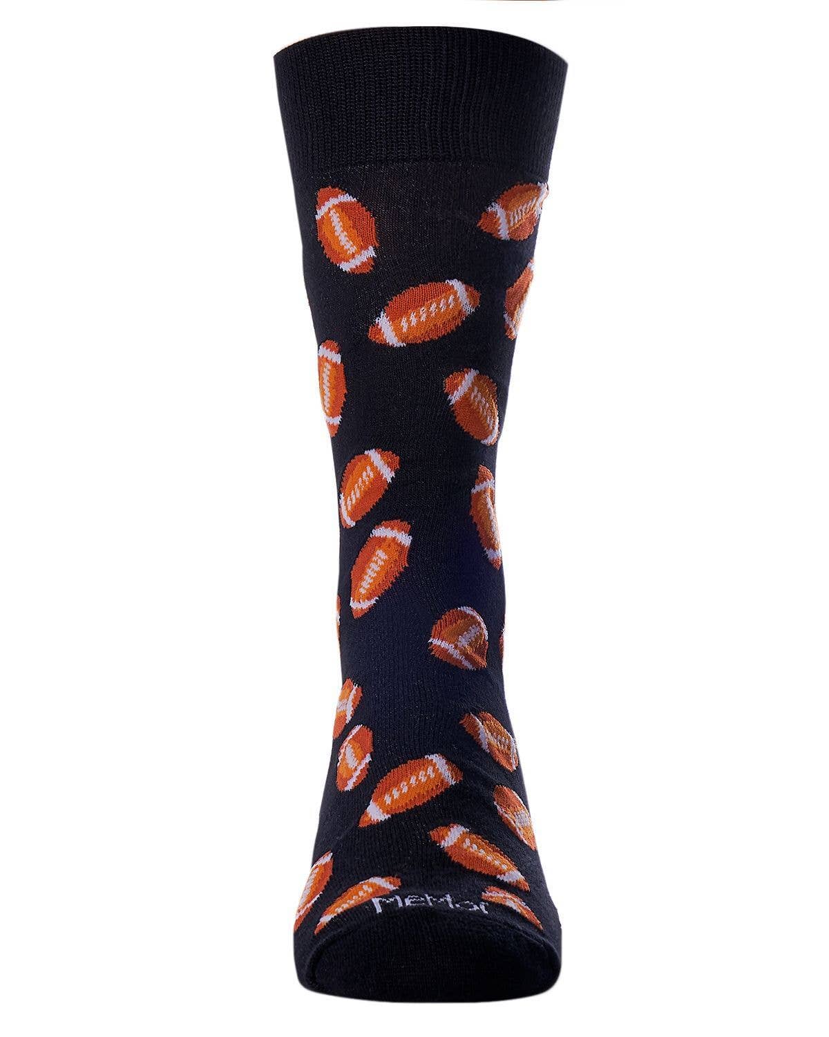 MeMoi Football Bamboo Blend Men's Crew Socks