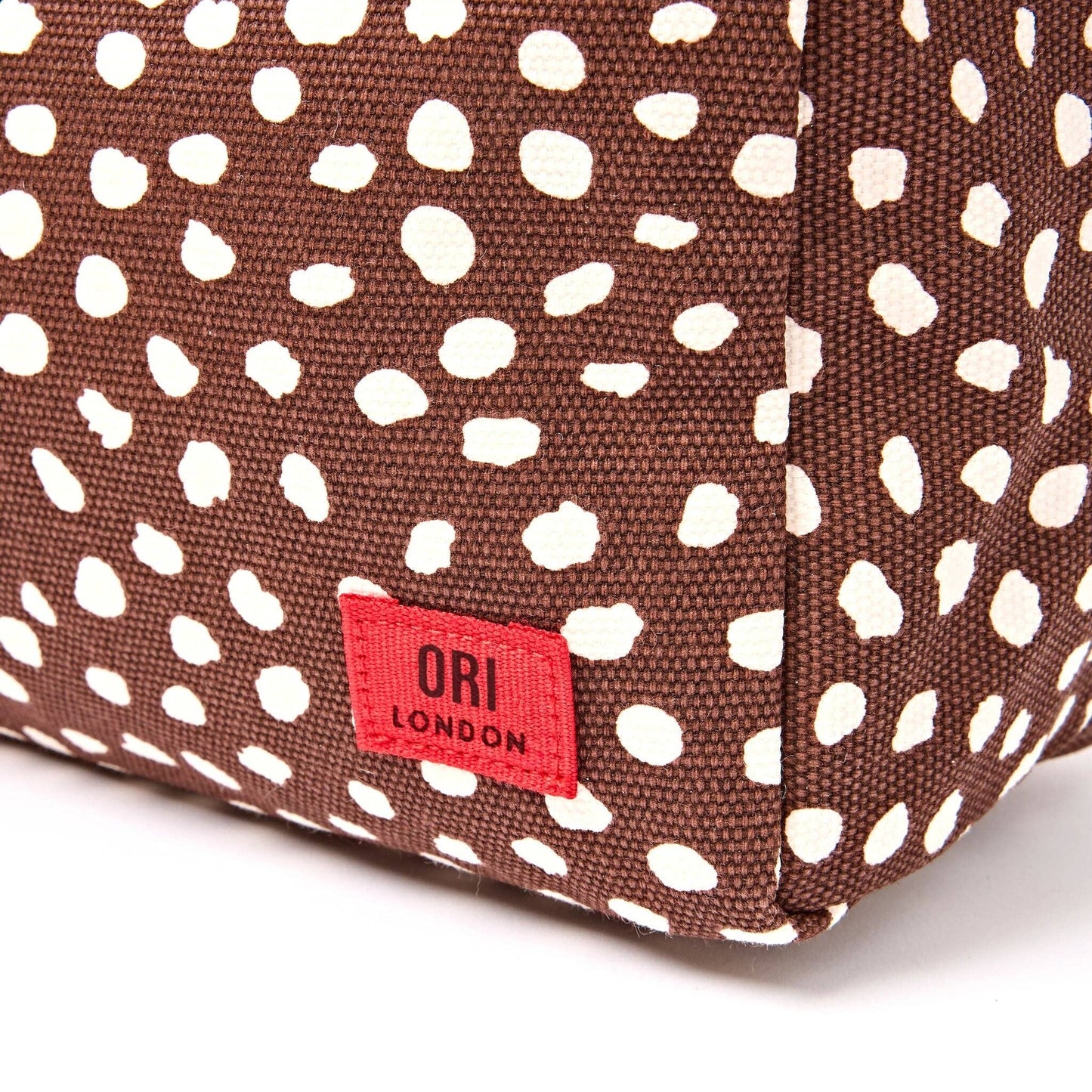 Mayfair Wash Bag in Brown Spot Cotton Canvas