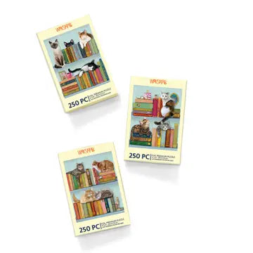 Cats on Books 250 Piece Puzzle Cat Lover Gift