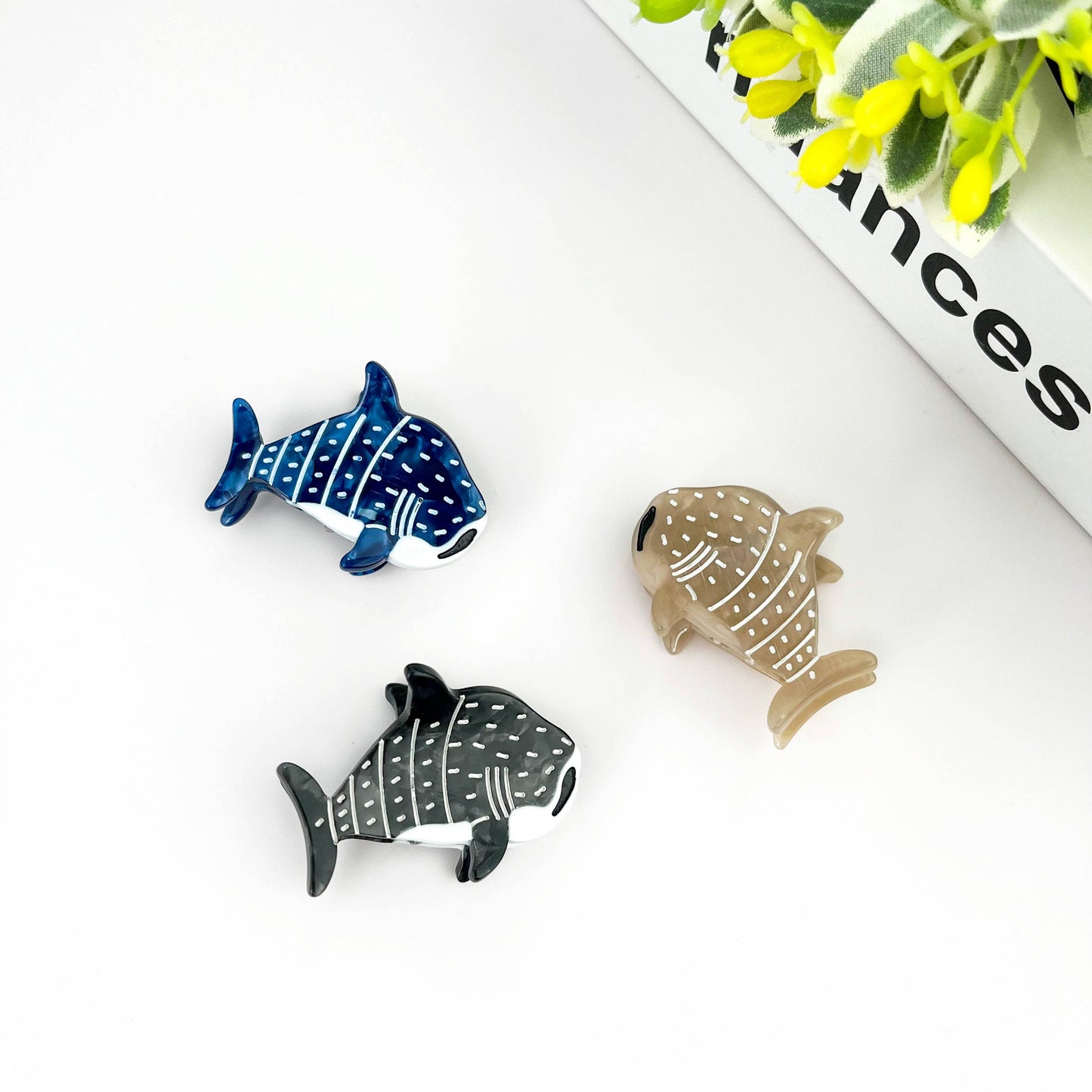 Acetate Mini Marine Animal Hair Clip,Shark Octopus Claw Clip