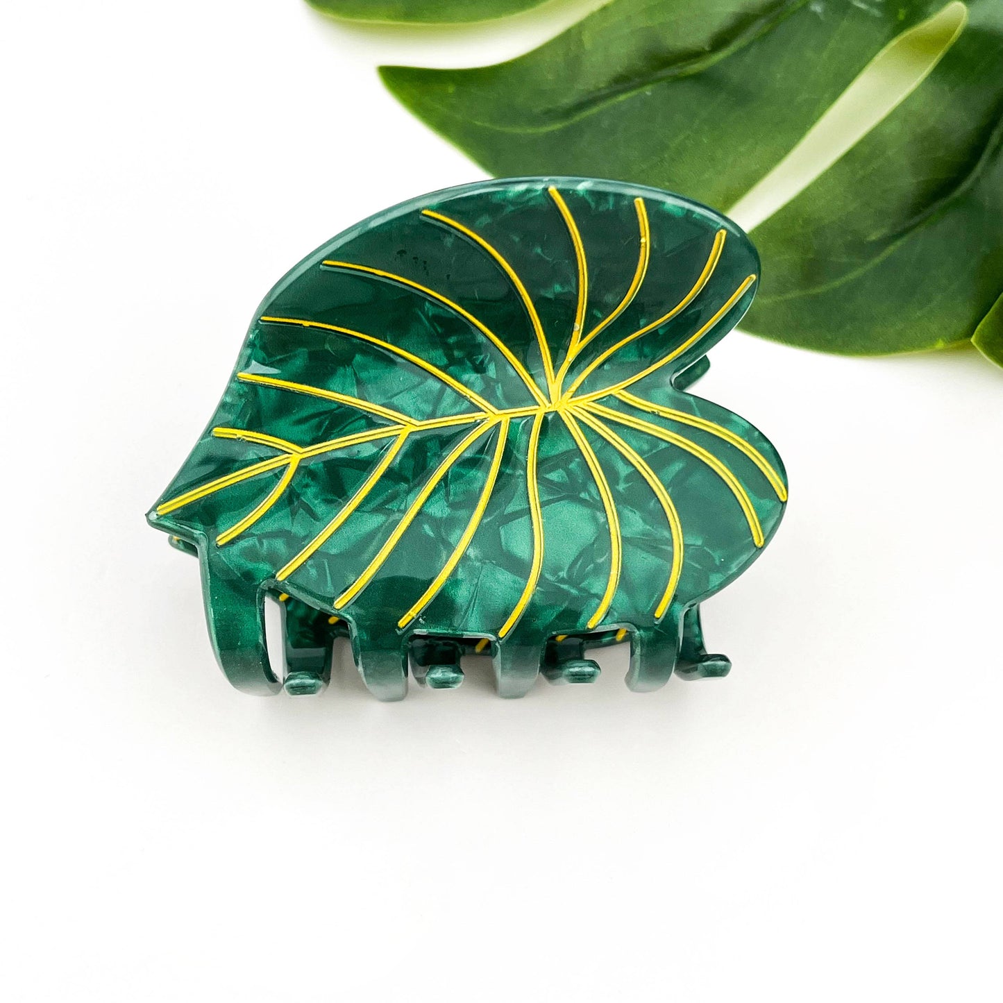 Acetate Leaf Hair Claw Clip, Monstera Leaf Hair Clip