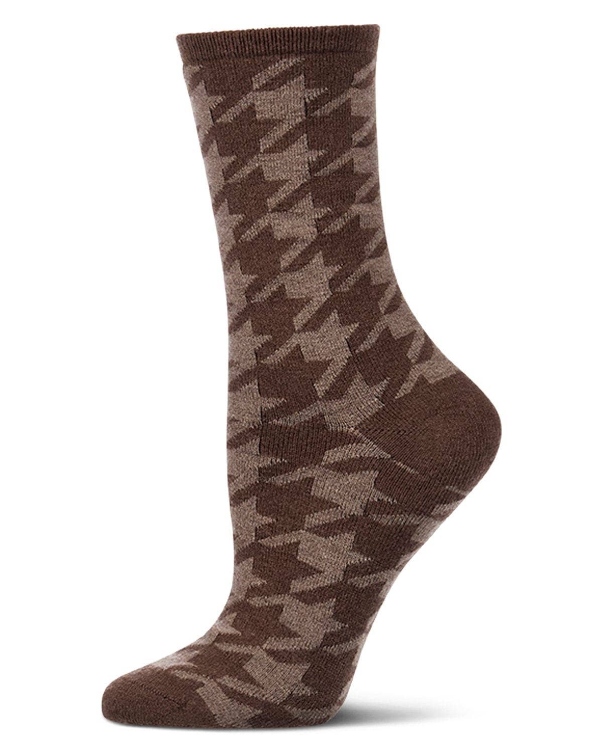 Houndstooth Cashmere Crew