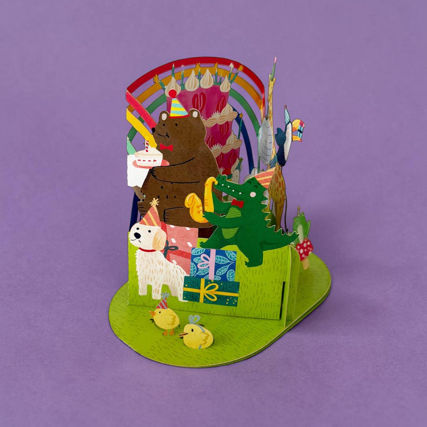 Animal Birthday Party Message in a Bottle Card