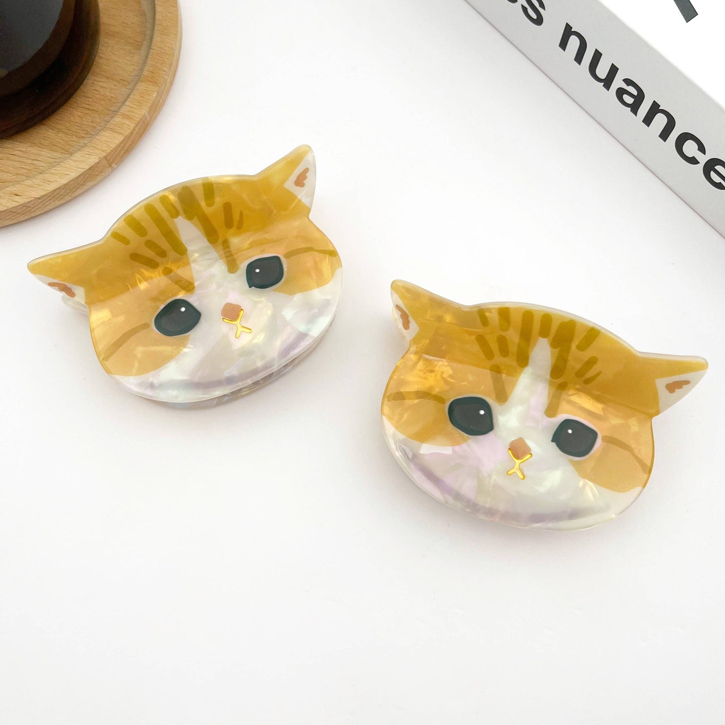Cat Head Acetate Claw Clip Hair Clip