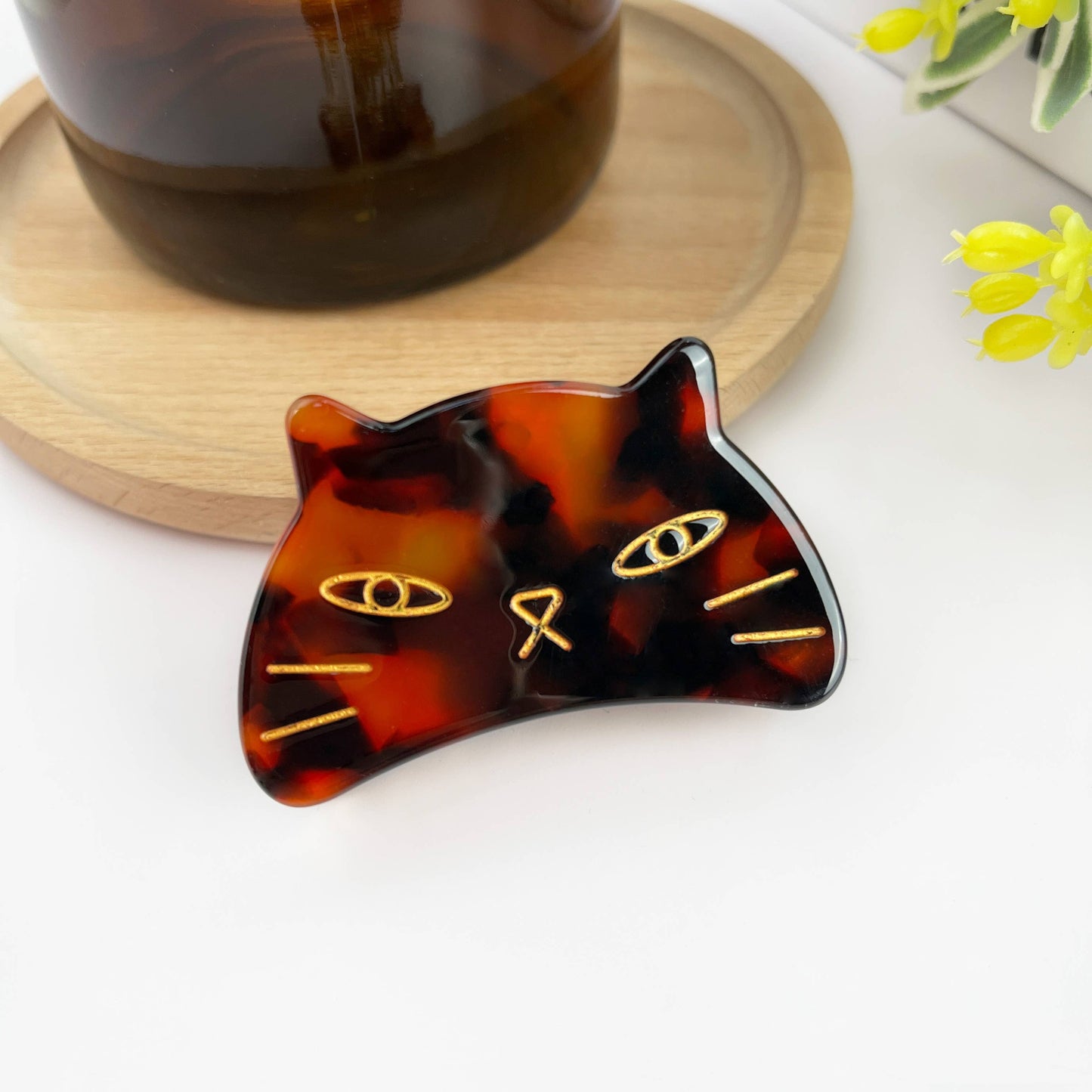 Cute Cat Hair Clip, Acetate Animal Claw Clip
