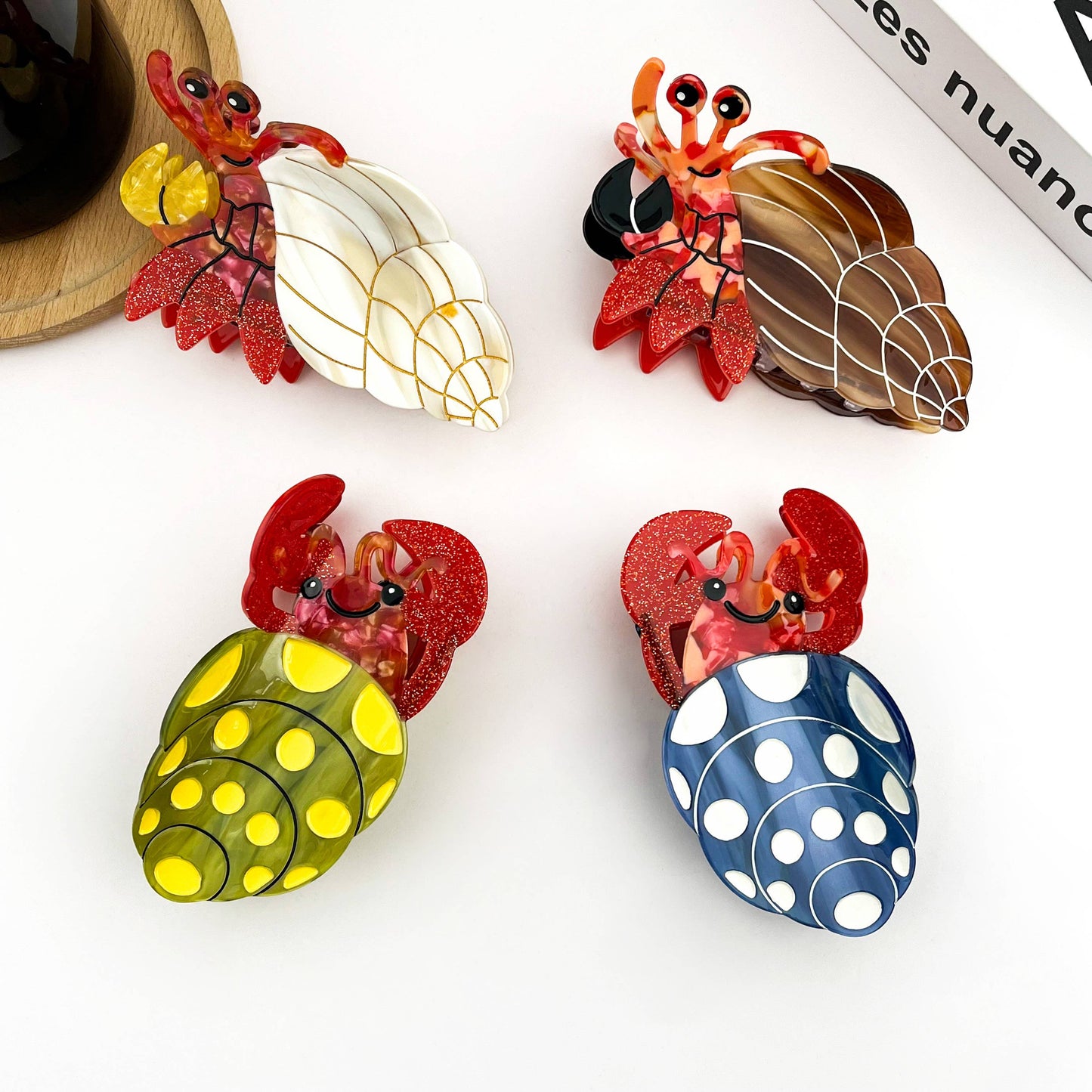 Hermit Crab Claw Clip, Acetate Hair Clip