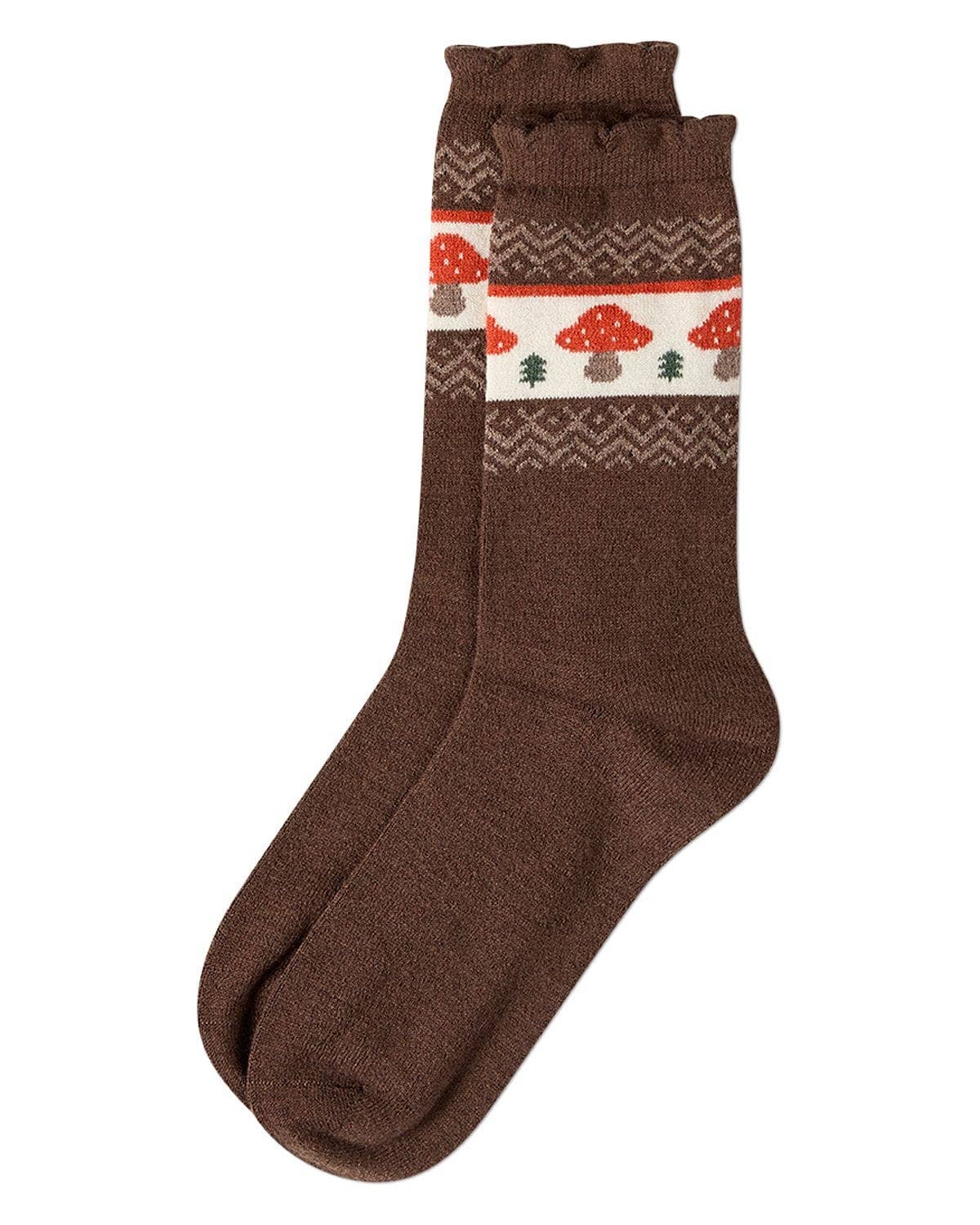Mushroom Fairisle Cashmere Crew