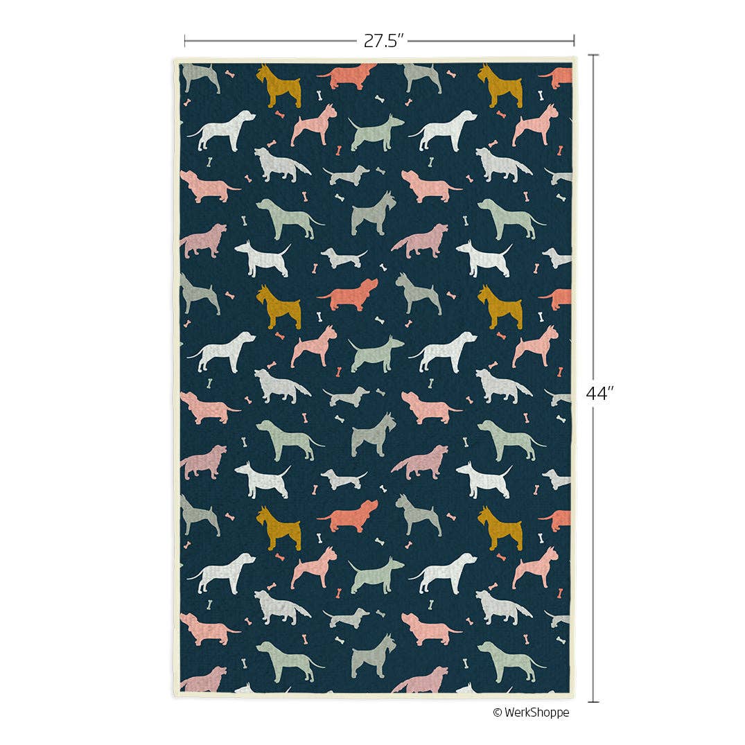 Dog Silhouettes Pet Drying Ultra Absorbent Travel Towel