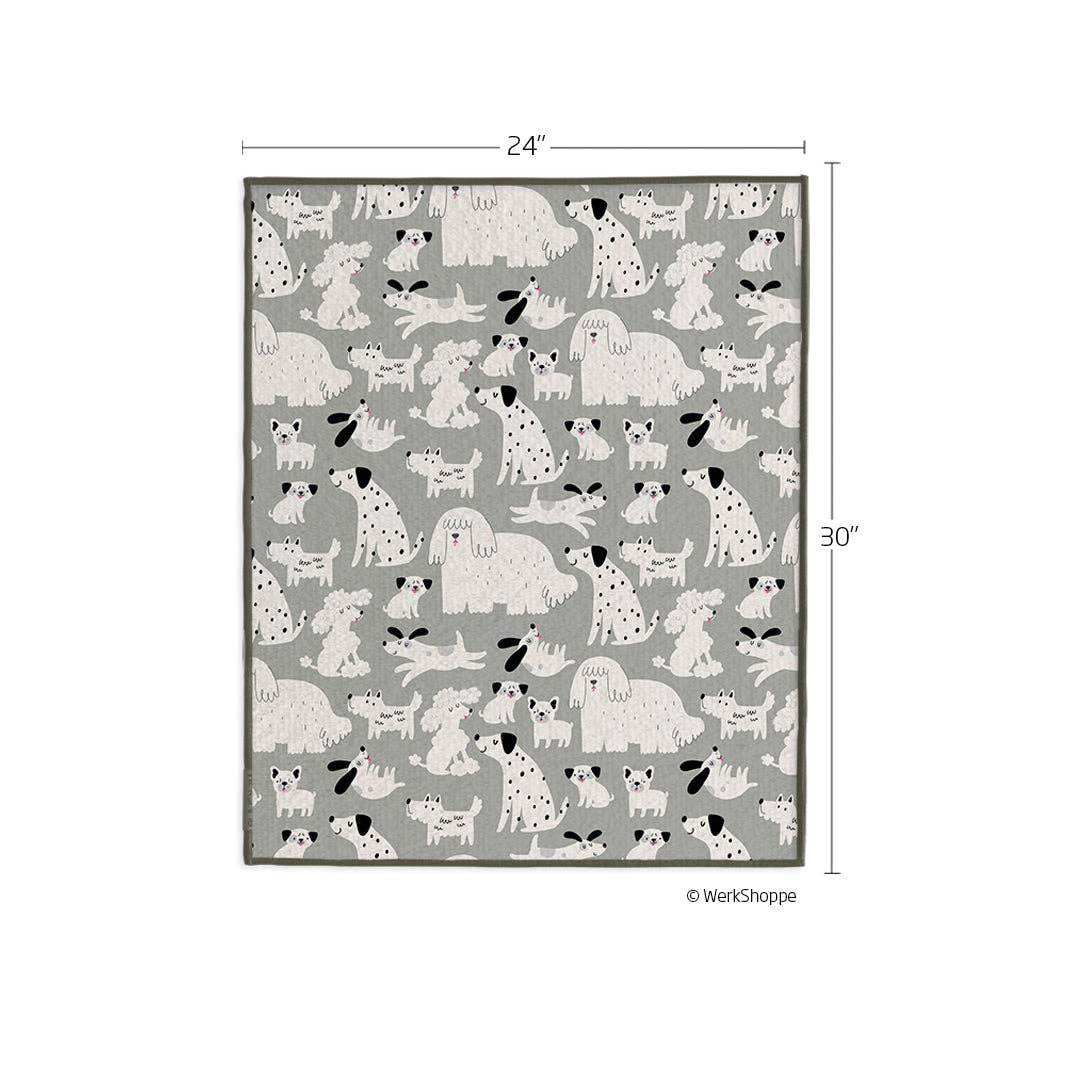 Gray & Black Dogs Microfiber Drying Towel