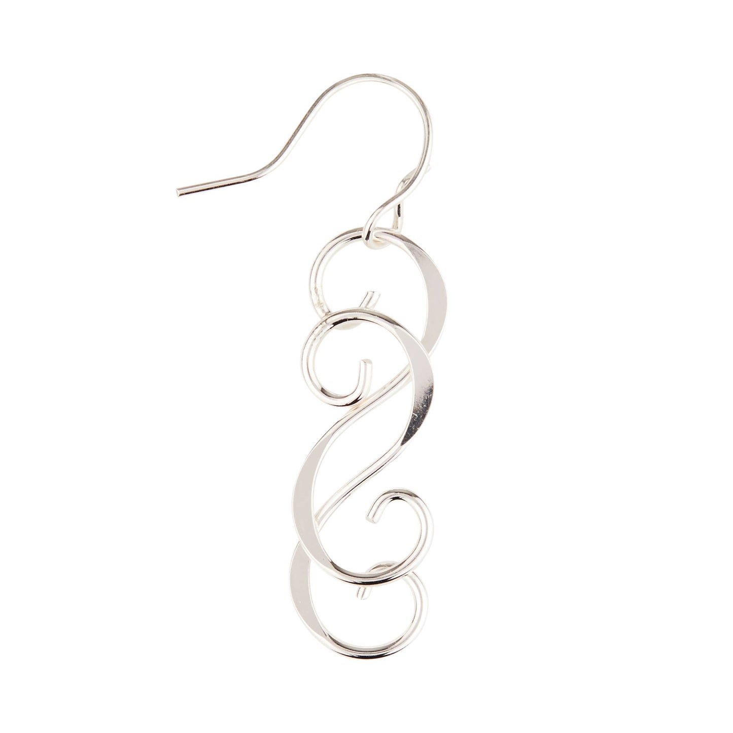 Fancy Double Scroll Dangle Earrings