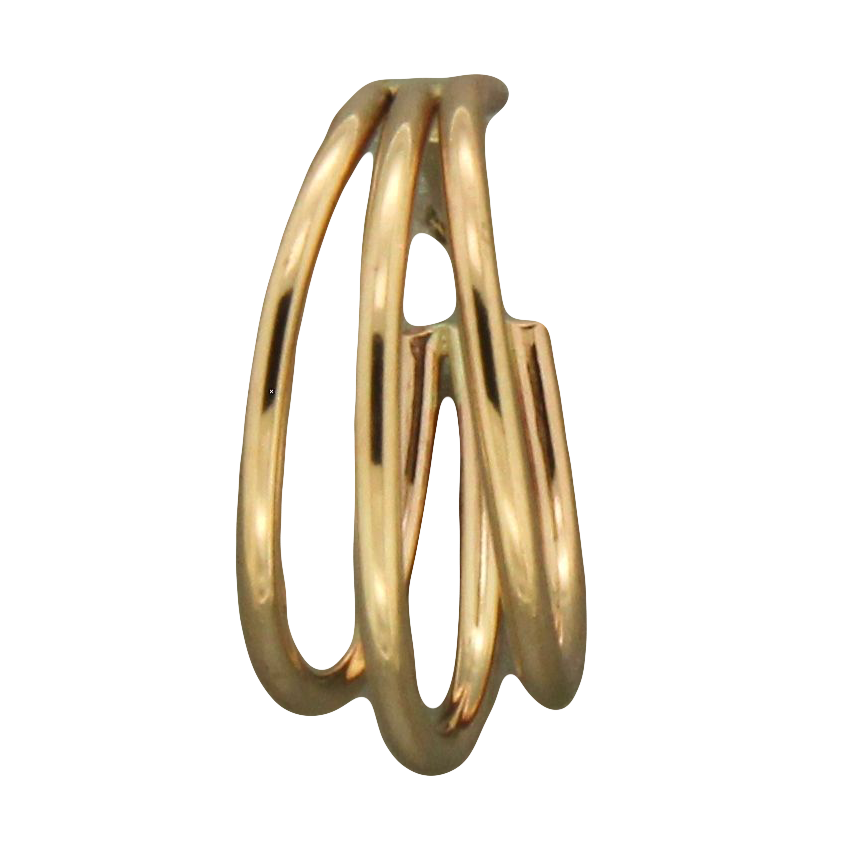Triple Wire Post Hoop Earring
