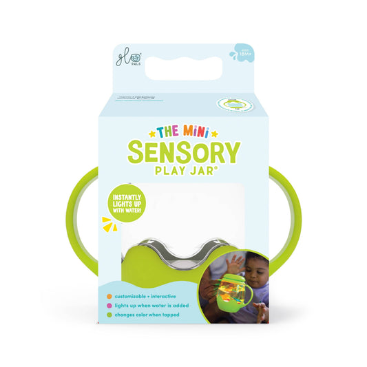 Glo Pals Mini Sensory Jar and Silicone Fun Filler Bundle - Green