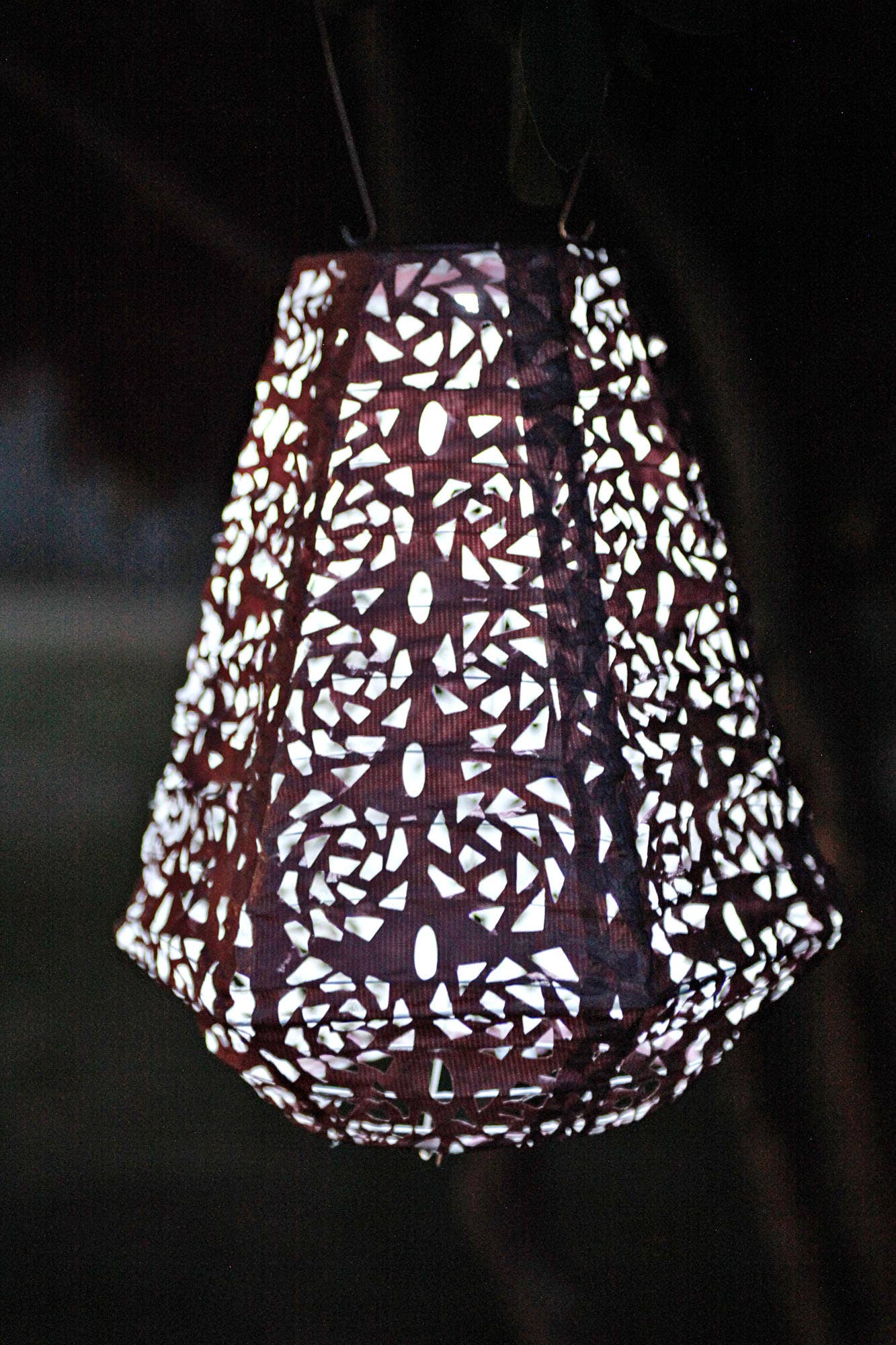Stella Prism 11" Solar Lantern - Metallic Orchid