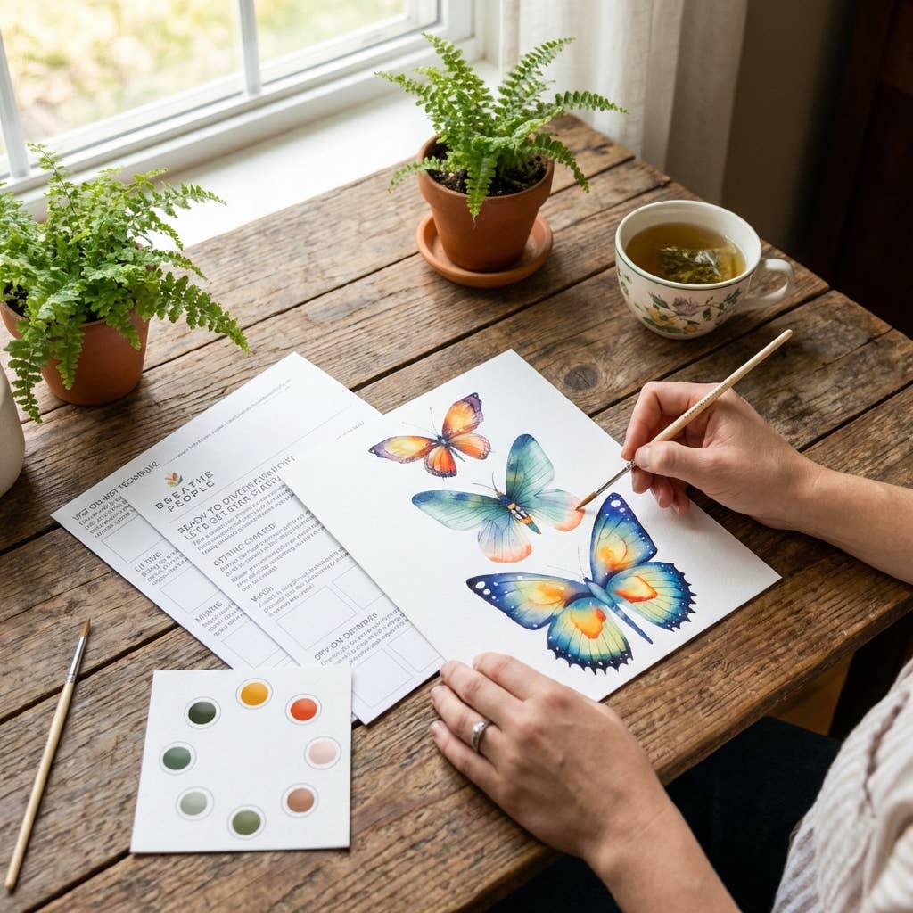 All-In-One Beginner Watercolor Paint Set - Butterflies