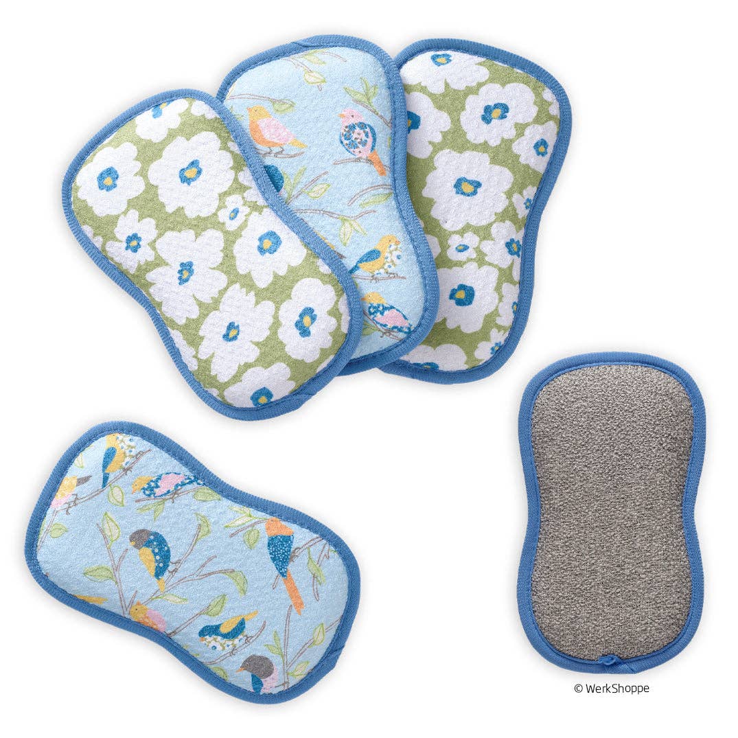 Floral Finch & Friends Scrubbies