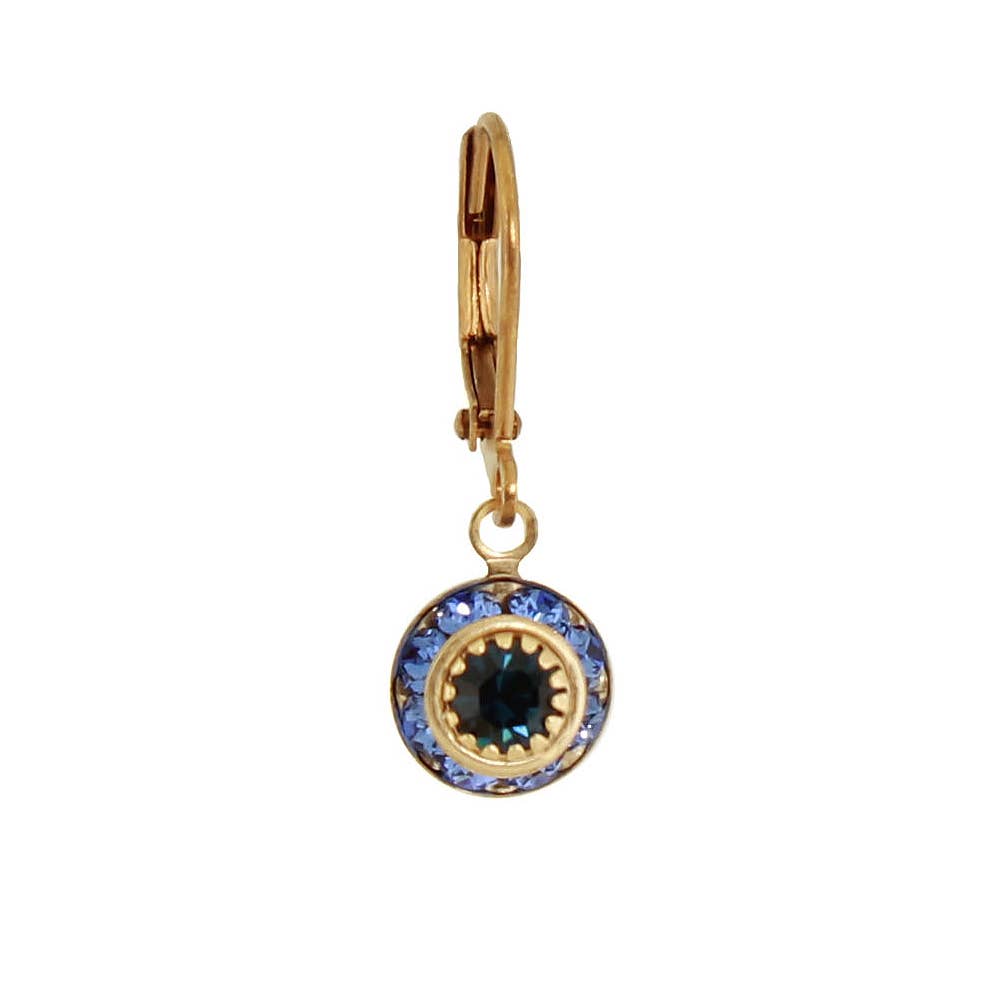 Gold Crystal Disc Dangle