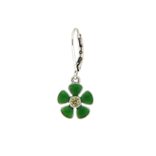 Enamel Crystal Flower Earring