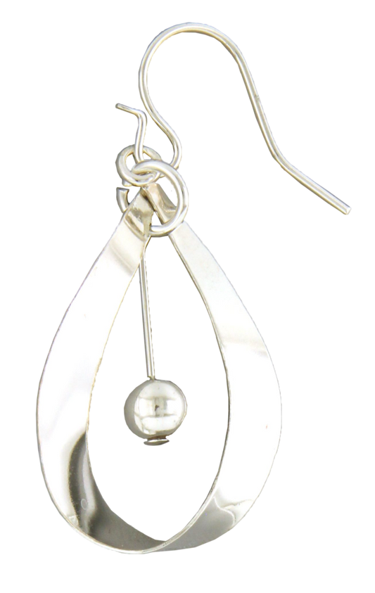 Teardrop Ribbon Encased Bead Earring