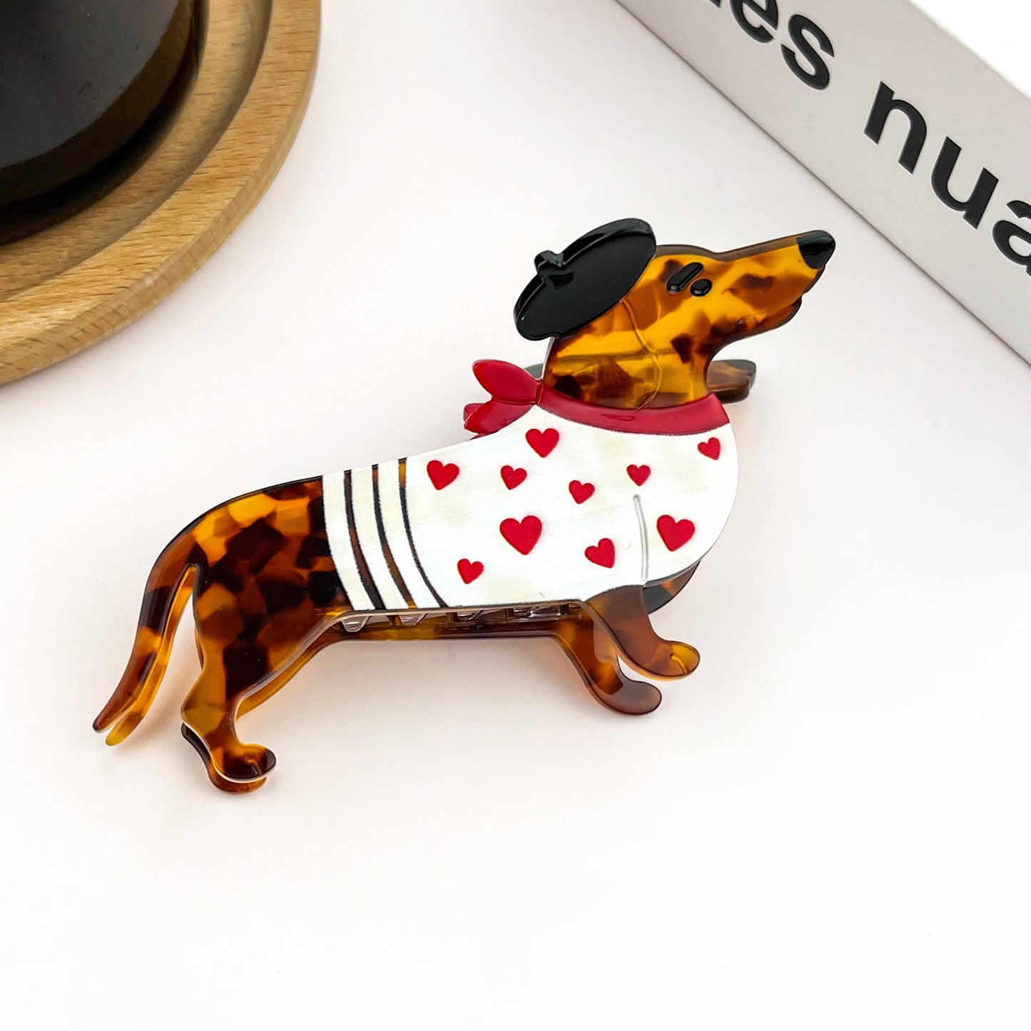 Cute Dog Hair Claw Clip, Acetate Animal Hair Clip
