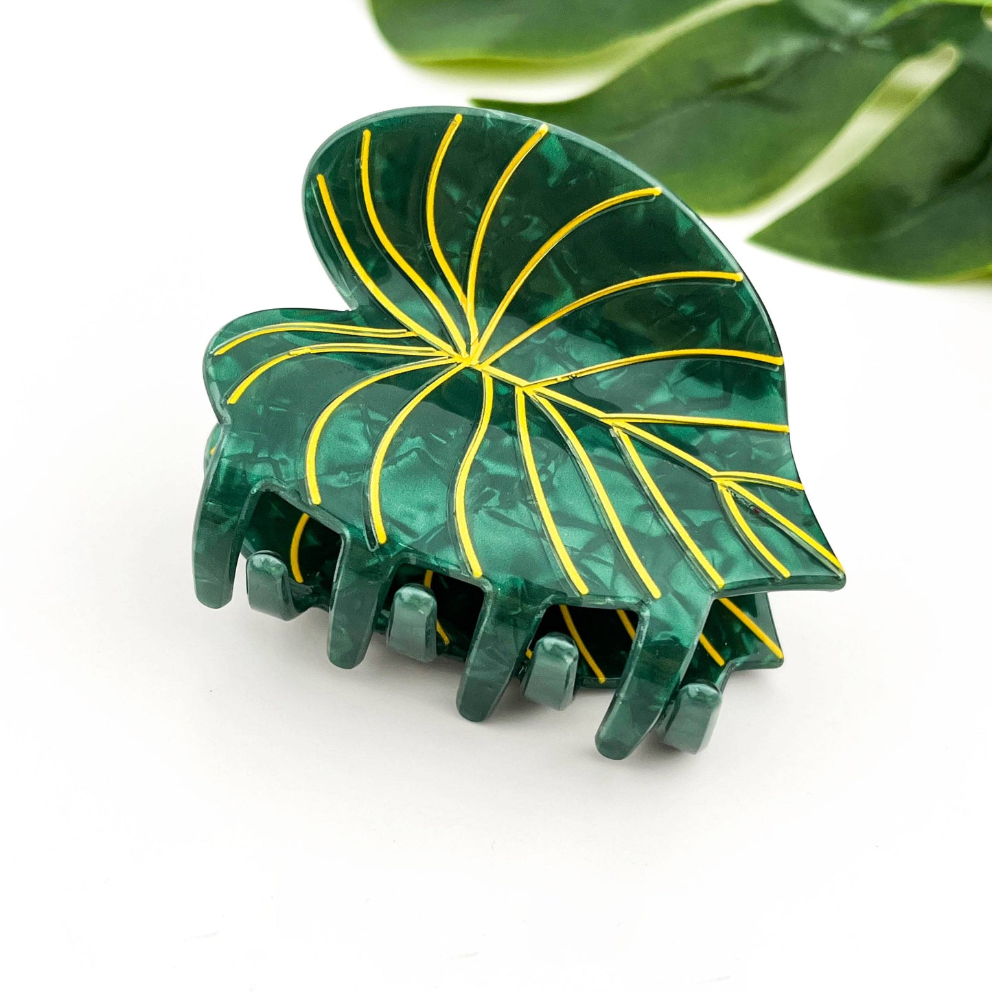 Acetate Leaf Hair Claw Clip, Monstera Leaf Hair Clip