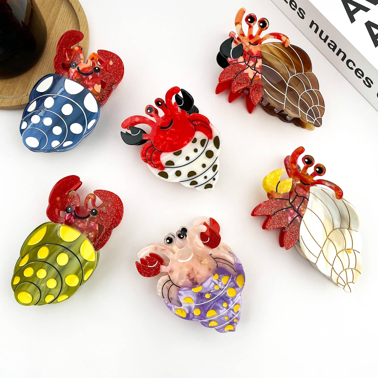 Hermit Crab Claw Clip, Acetate Hair Clip